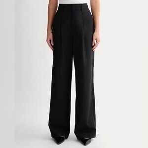 Everlane The Draper Pleated Pant in Buttersmooth Balck Women’s Size 8S - Flawed